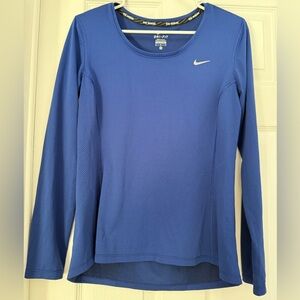 Nike Women's Long Sleeve Blue Performance Tee